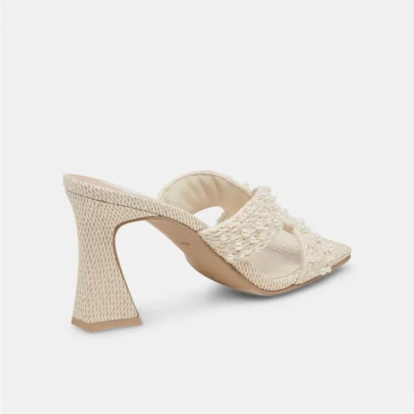 BNIB - Dolce Vita - Nitro Pearl Heels - Raffia Sandals - Size 5 - Picture 3 of 9